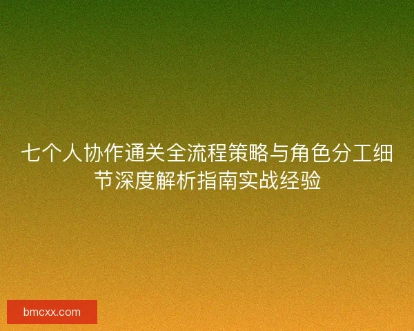 七个人协作通关全流程策略与角色分工细节深度解析指南实战经验