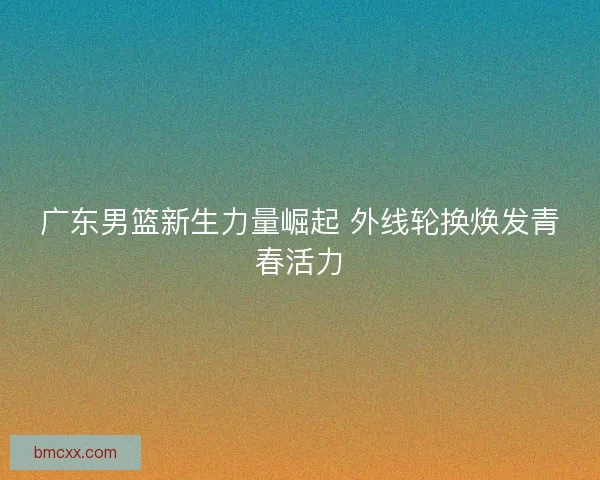 广东男篮新生力量崛起 外线轮换焕发青春活力