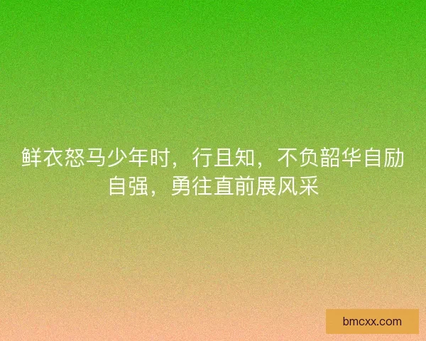 鲜衣怒马少年时，行且知，不负韶华自励自强，勇往直前展风采
