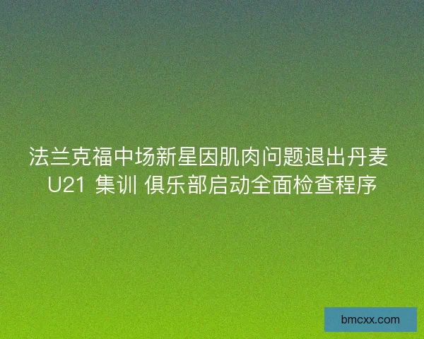 法兰克福中场新星因肌肉问题退出丹麦 U21 集训 俱乐部启动全面检查程序