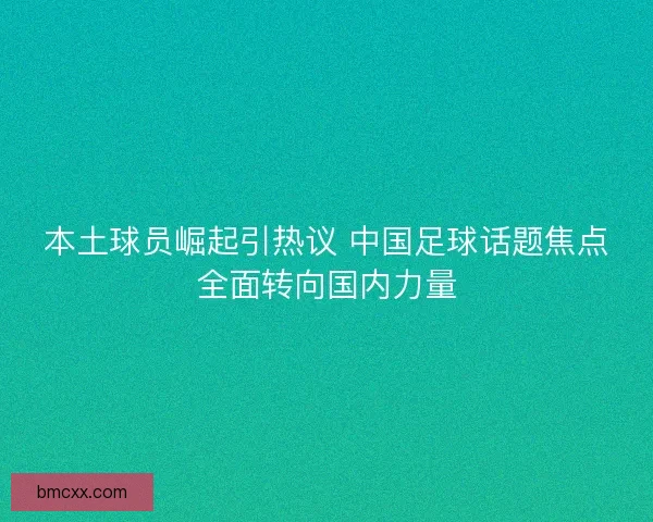 本土球员崛起引热议 中国足球话题焦点全面转向国内力量